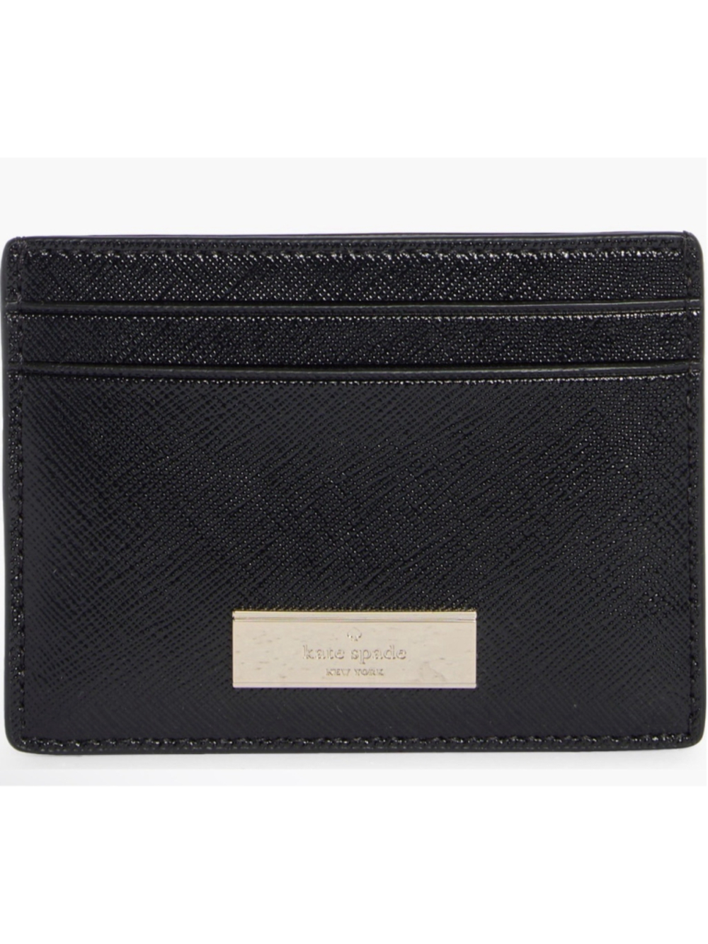 Kate Spade New York Kenzie Black leather Slim Card Holder Wallet Black